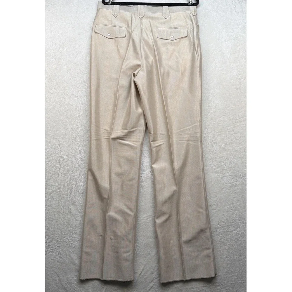 Vintage Western Suit Mens 44R 36 Beige Black Rockabilly Deadstock Set